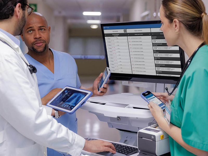 Healthcare industry visual on WorkWitness showing employee time recording software use in Indian clinics and hospitals